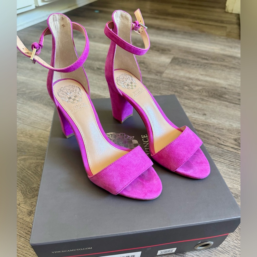 Vince Camuto Fuchsia Block Heel Sandals